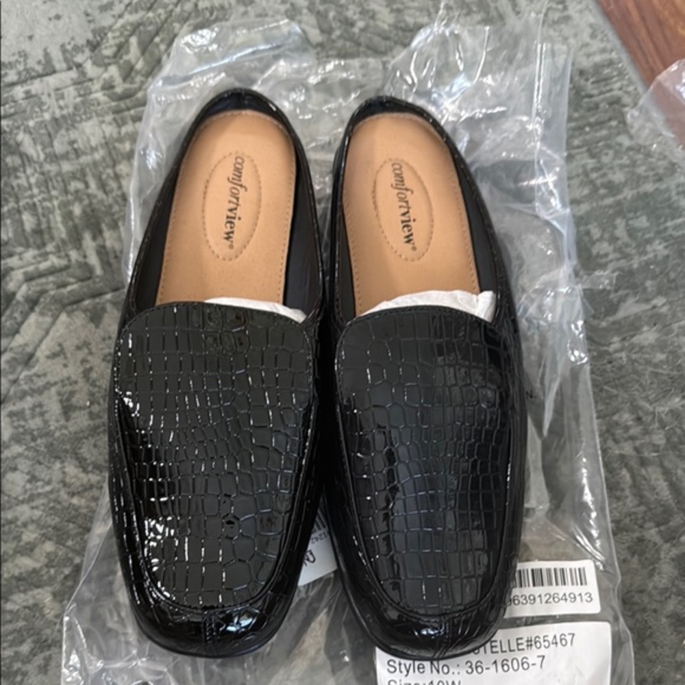 Comfort view slip on croc patent leather size 10W New